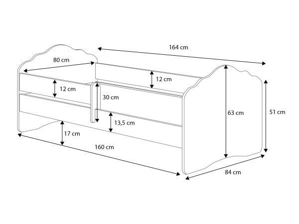 Fala - single bed 160x80 white