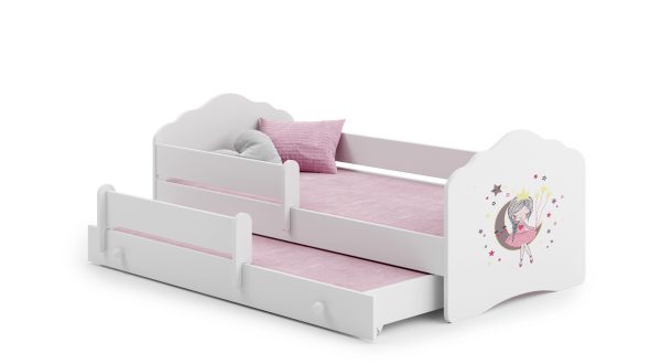 Fala double bed 160x80 with children's graphics