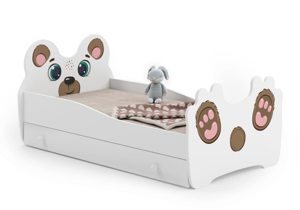 Single bed Teddybear 140x70 with children's graphics