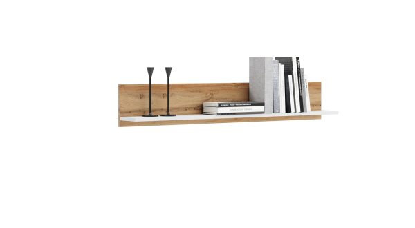 Wall shelf 100 cm - craft oak gold/white