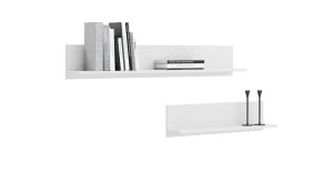 Set of wall shelves 2x 100 cm - white