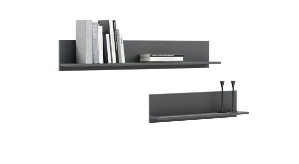 Set of wall shelves 2x 100 cm - gray