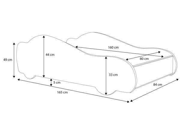 Łóżko dziecięce SPIDER CAR 160x80 z materacem i stelażem w zestawie