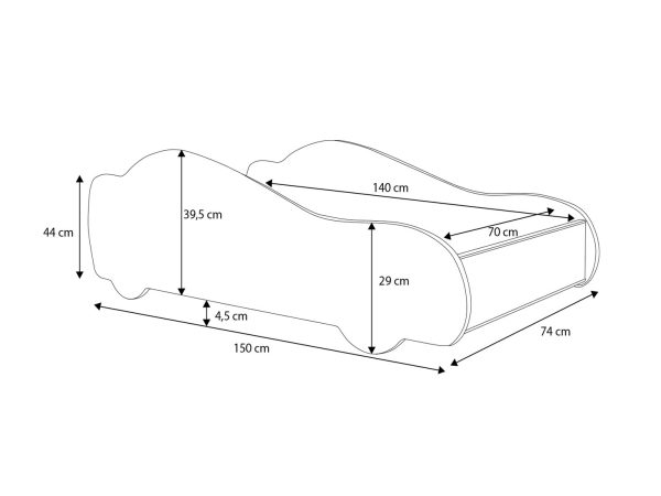 Łóżko dziecięce SPEED CAR 140x70 z materacem i stelażem w zestawie