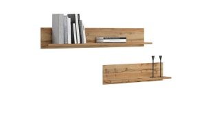 Set of wall shelves 2x 100 cm - golden craft oak