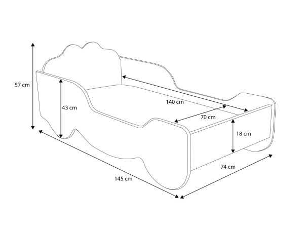 Kareta 140x70 children's bed with mattress and frame included