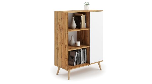 Fondi bookcase on wooden legs