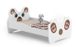 Single bed Teddybear 140x70 with children's graphics