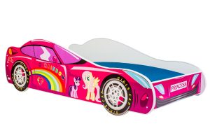 Children's bed PINK CAR 160x80 with mattress and frame included