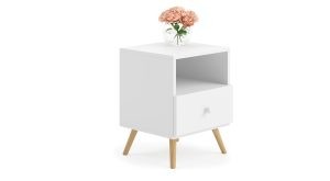 Logan bedside table white