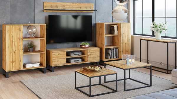 TWIN double coffee table - golden craft oak