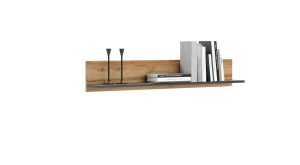 Wall shelf 100 cm - craft oak gold/black