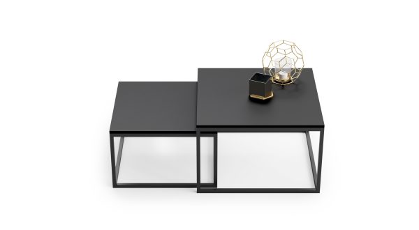 TWIN double coffee table - black